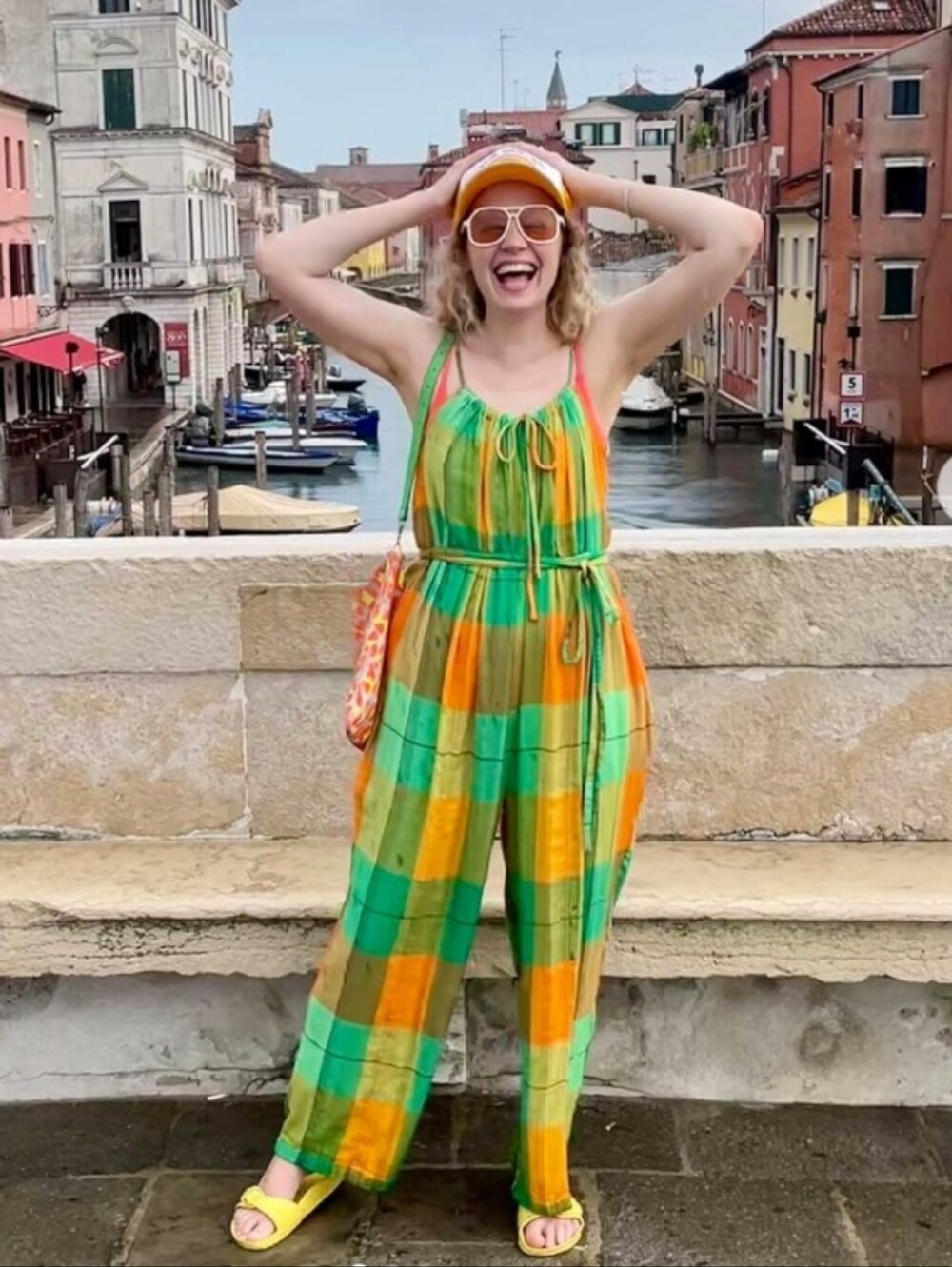 Ace & Jig Jumpsuit In Plaid 🧡💚 Adjustable Size XS